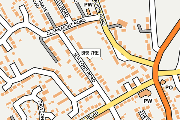 BR8 7RE map - OS OpenMap – Local (Ordnance Survey)