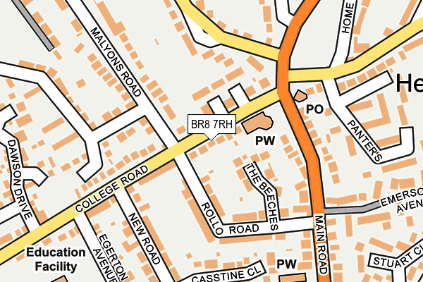 BR8 7RH map - OS OpenMap – Local (Ordnance Survey)