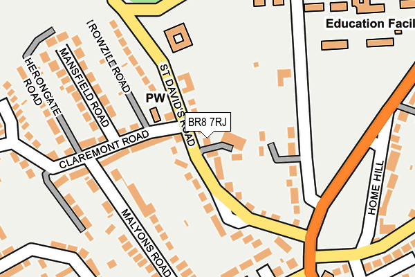 BR8 7RJ map - OS OpenMap – Local (Ordnance Survey)