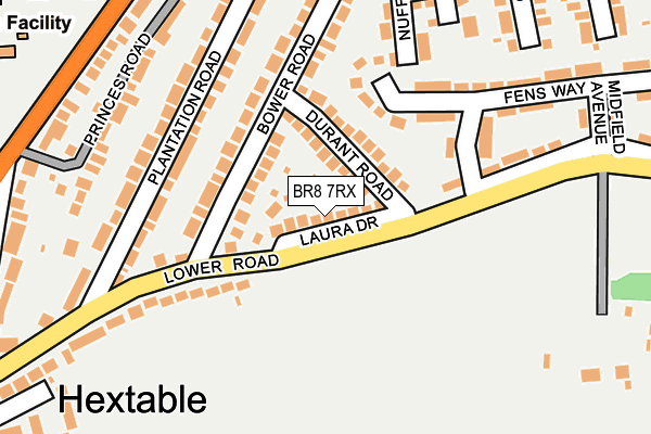 BR8 7RX map - OS OpenMap – Local (Ordnance Survey)