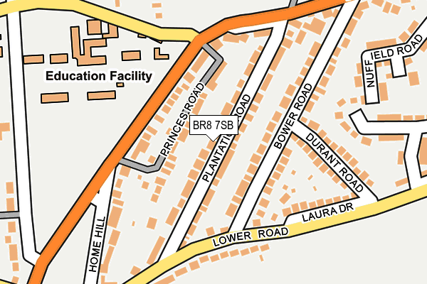 BR8 7SB map - OS OpenMap – Local (Ordnance Survey)