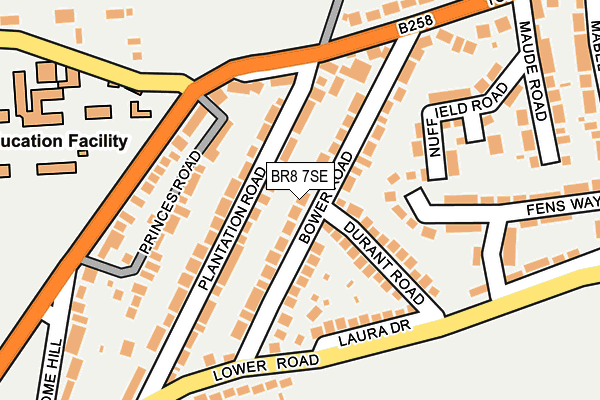 BR8 7SE map - OS OpenMap – Local (Ordnance Survey)