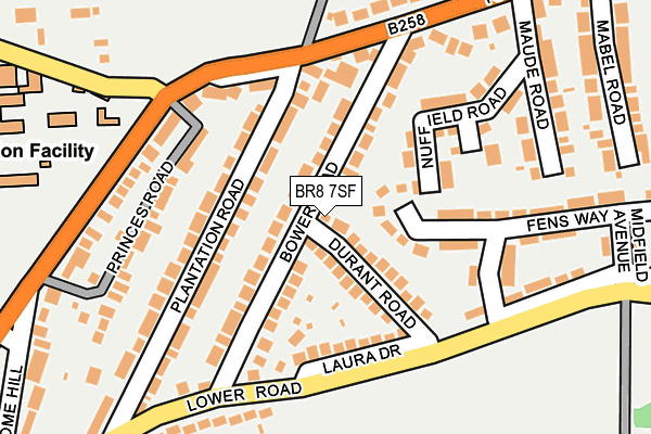 BR8 7SF map - OS OpenMap – Local (Ordnance Survey)