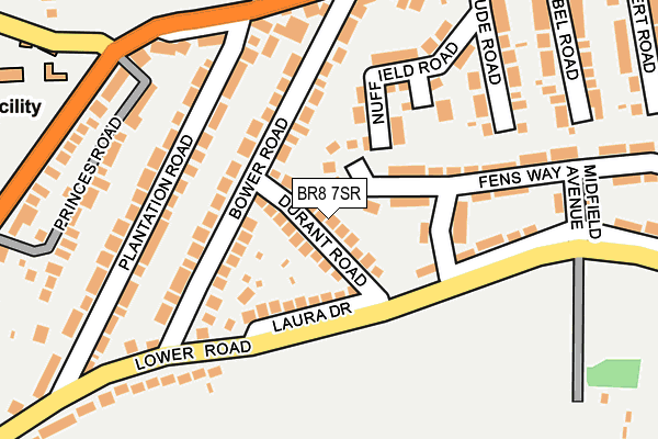 BR8 7SR map - OS OpenMap – Local (Ordnance Survey)