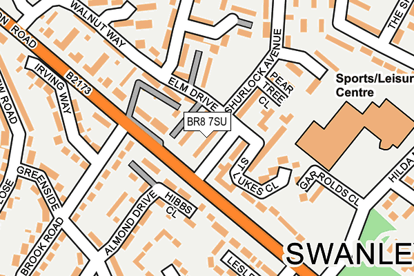 BR8 7SU map - OS OpenMap – Local (Ordnance Survey)