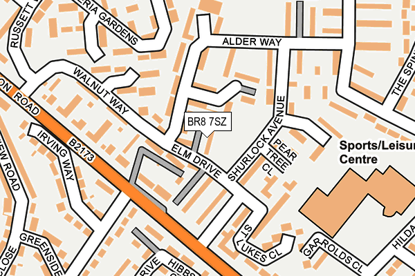 BR8 7SZ map - OS OpenMap – Local (Ordnance Survey)