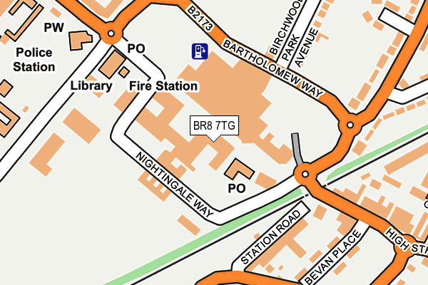 BR8 7TG map - OS OpenMap – Local (Ordnance Survey)