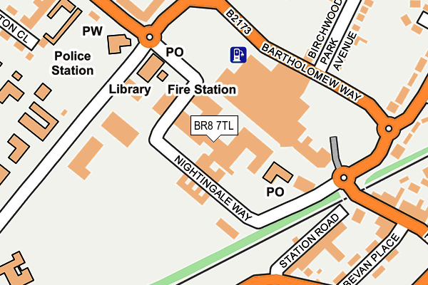 BR8 7TL map - OS OpenMap – Local (Ordnance Survey)