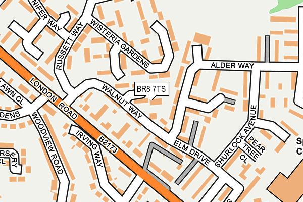 BR8 7TS map - OS OpenMap – Local (Ordnance Survey)