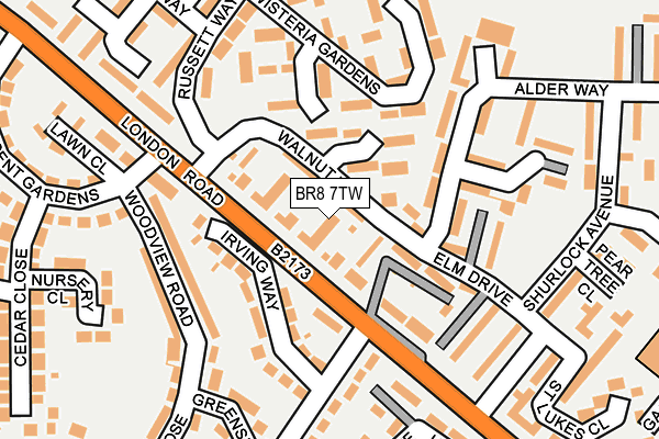 BR8 7TW map - OS OpenMap – Local (Ordnance Survey)