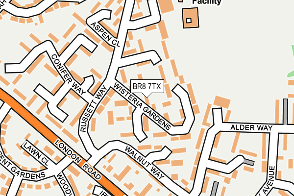 BR8 7TX map - OS OpenMap – Local (Ordnance Survey)