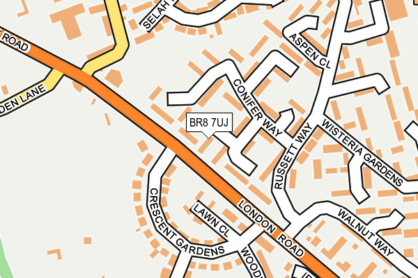 BR8 7UJ map - OS OpenMap – Local (Ordnance Survey)