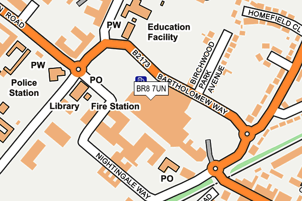 BR8 7UN map - OS OpenMap – Local (Ordnance Survey)