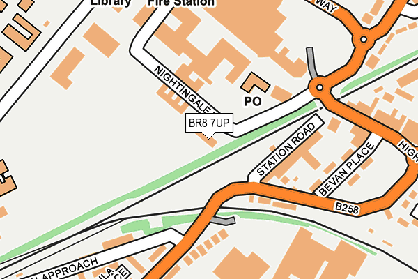 BR8 7UP map - OS OpenMap – Local (Ordnance Survey)