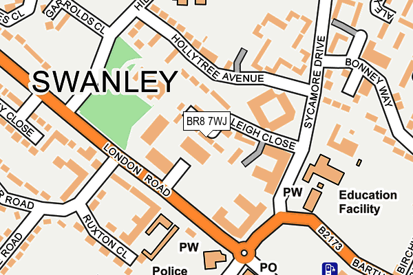 BR8 7WJ map - OS OpenMap – Local (Ordnance Survey)