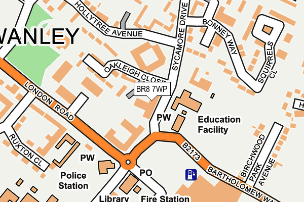 BR8 7WP map - OS OpenMap – Local (Ordnance Survey)