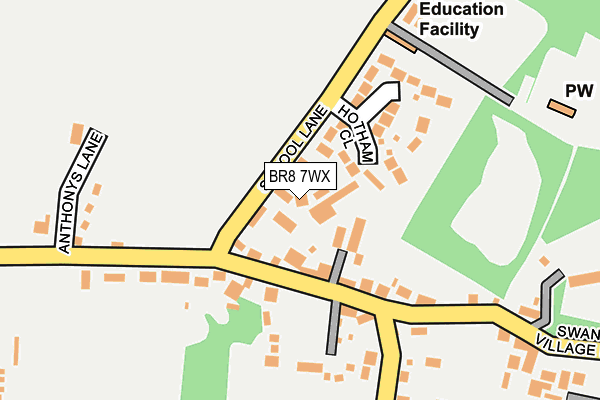 BR8 7WX map - OS OpenMap – Local (Ordnance Survey)