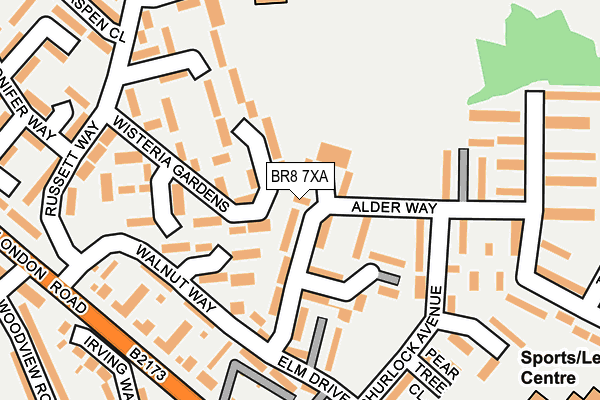 BR8 7XA map - OS OpenMap – Local (Ordnance Survey)