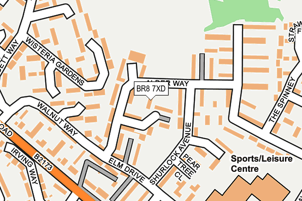 BR8 7XD map - OS OpenMap – Local (Ordnance Survey)