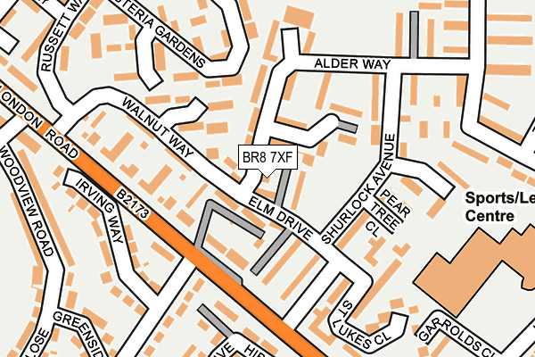 BR8 7XF map - OS OpenMap – Local (Ordnance Survey)