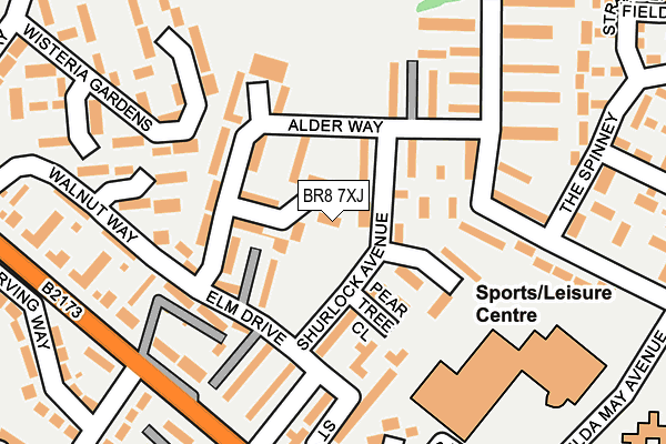 BR8 7XJ map - OS OpenMap – Local (Ordnance Survey)