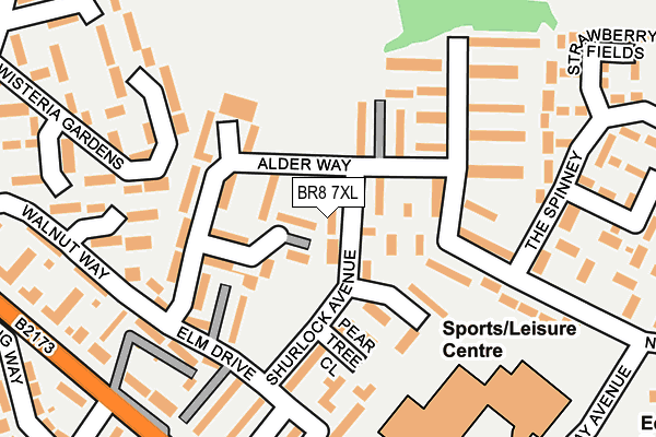 BR8 7XL map - OS OpenMap – Local (Ordnance Survey)