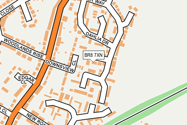 BR8 7XN map - OS OpenMap – Local (Ordnance Survey)