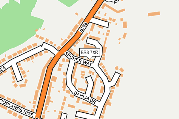 BR8 7XR map - OS OpenMap – Local (Ordnance Survey)