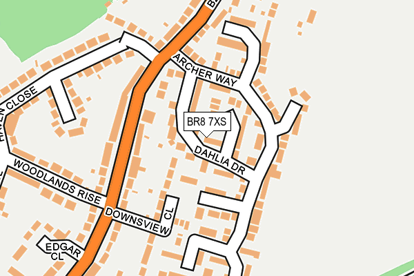 BR8 7XS map - OS OpenMap – Local (Ordnance Survey)