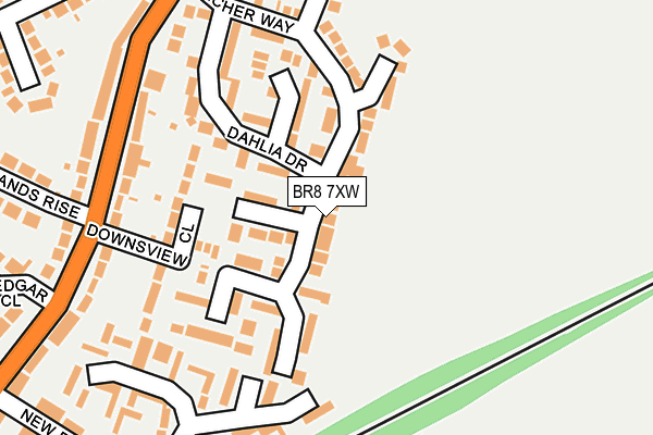 BR8 7XW map - OS OpenMap – Local (Ordnance Survey)