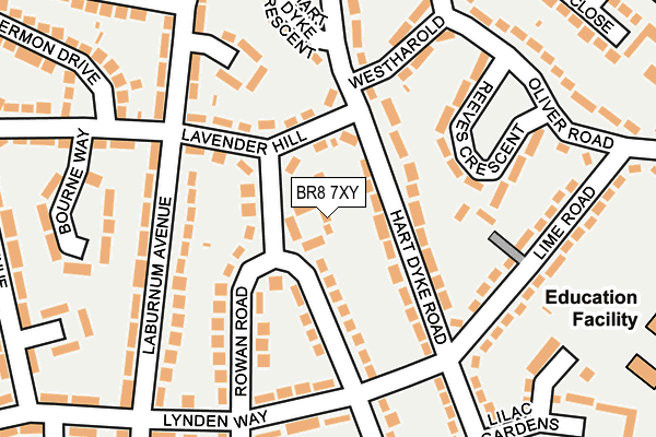 BR8 7XY map - OS OpenMap – Local (Ordnance Survey)