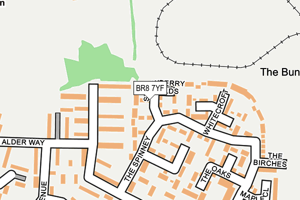 BR8 7YF map - OS OpenMap – Local (Ordnance Survey)