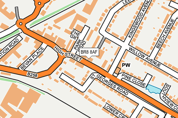 BR8 8AF map - OS OpenMap – Local (Ordnance Survey)