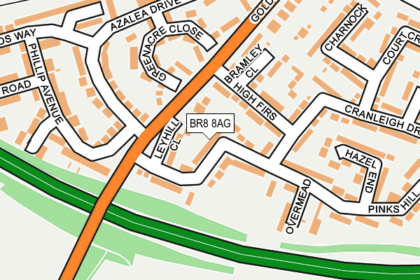BR8 8AG map - OS OpenMap – Local (Ordnance Survey)