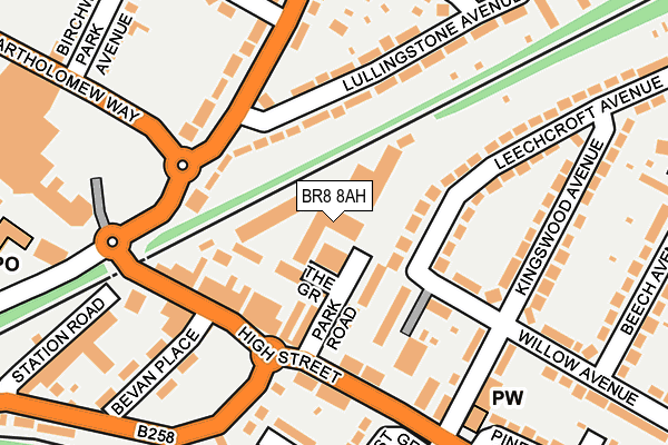 BR8 8AH map - OS OpenMap – Local (Ordnance Survey)