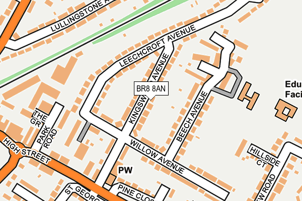 BR8 8AN map - OS OpenMap – Local (Ordnance Survey)