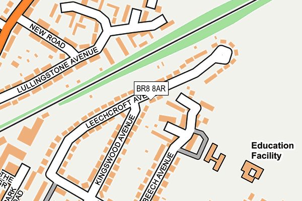 BR8 8AR map - OS OpenMap – Local (Ordnance Survey)