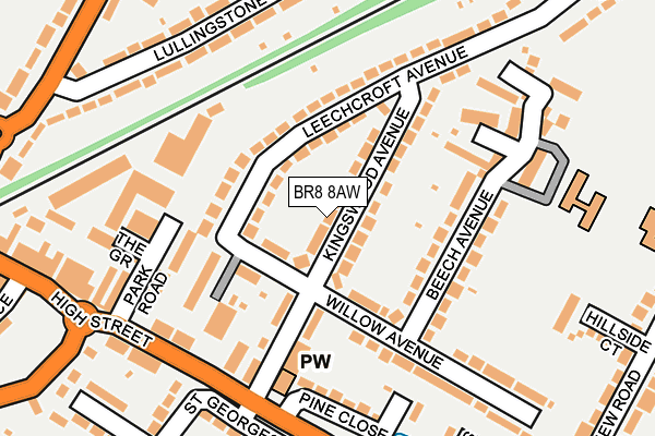 BR8 8AW map - OS OpenMap – Local (Ordnance Survey)