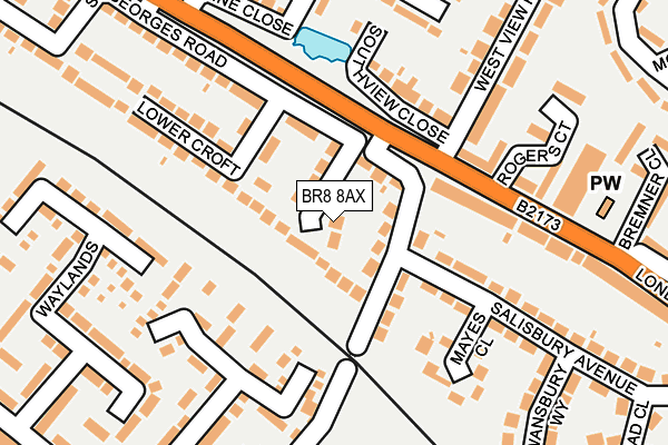 BR8 8AX map - OS OpenMap – Local (Ordnance Survey)
