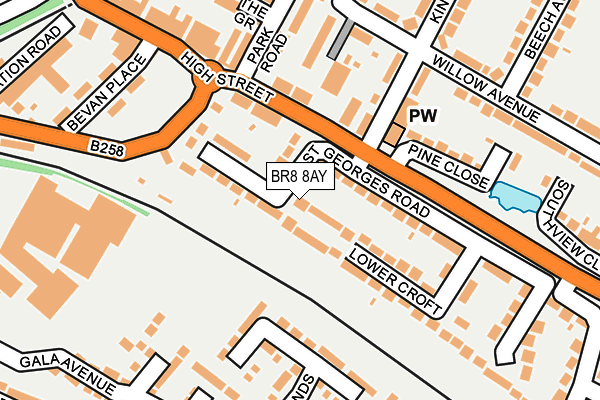 BR8 8AY map - OS OpenMap – Local (Ordnance Survey)