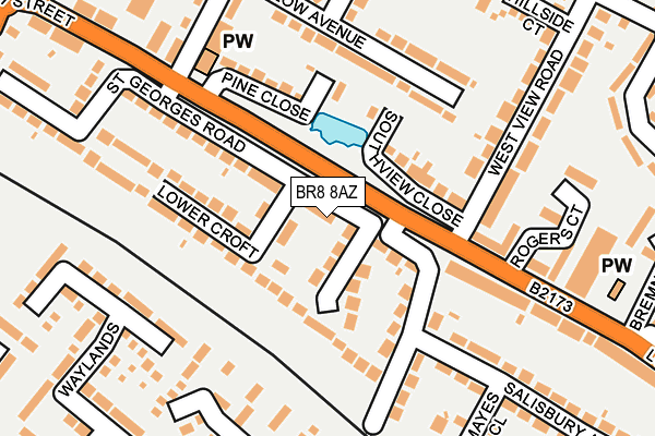 BR8 8AZ map - OS OpenMap – Local (Ordnance Survey)