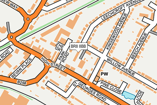 BR8 8BB map - OS OpenMap – Local (Ordnance Survey)