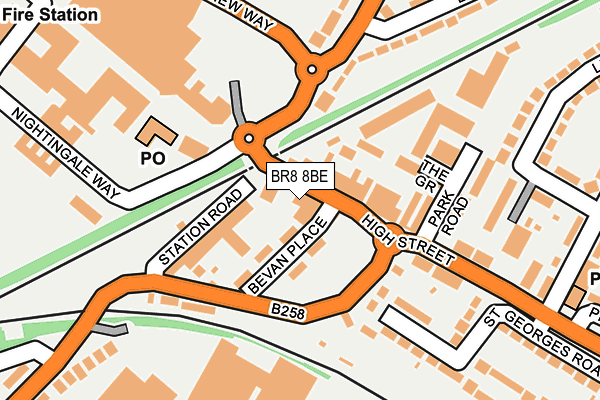 BR8 8BE map - OS OpenMap – Local (Ordnance Survey)