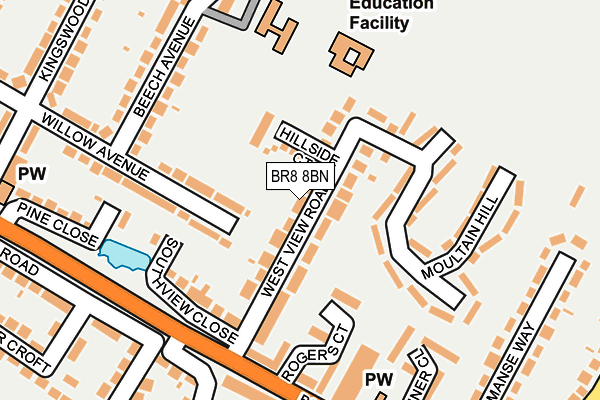 BR8 8BN map - OS OpenMap – Local (Ordnance Survey)