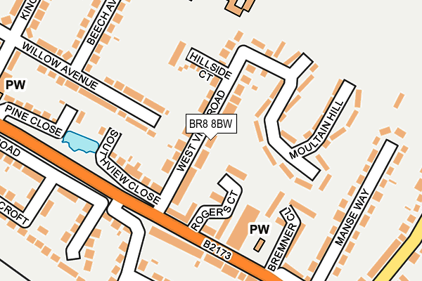 BR8 8BW map - OS OpenMap – Local (Ordnance Survey)