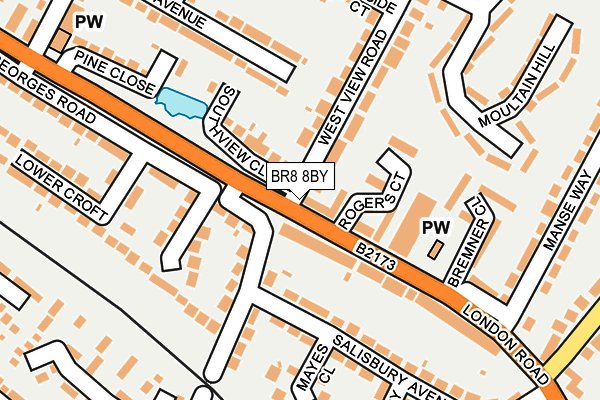 BR8 8BY map - OS OpenMap – Local (Ordnance Survey)