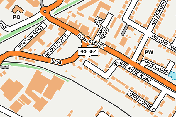 BR8 8BZ map - OS OpenMap – Local (Ordnance Survey)