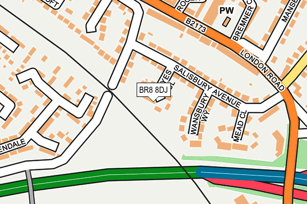 BR8 8DJ map - OS OpenMap – Local (Ordnance Survey)