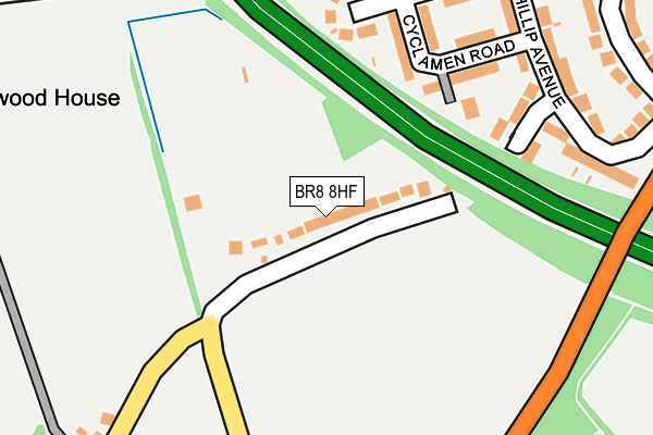 BR8 8HF map - OS OpenMap – Local (Ordnance Survey)