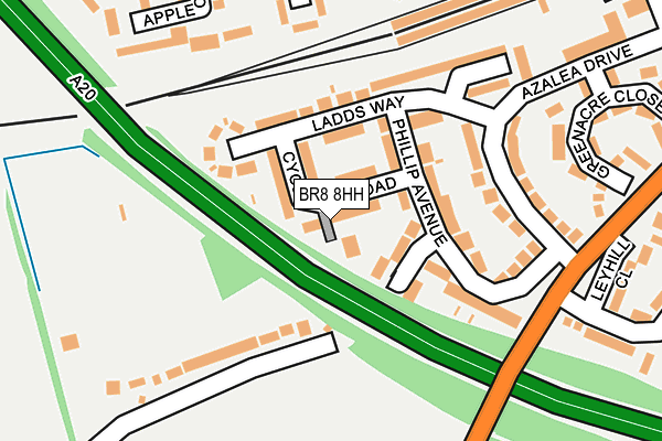 BR8 8HH map - OS OpenMap – Local (Ordnance Survey)